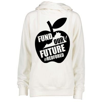 Fund Our Future Red for Ed Virginia Womens Funnel Neck Pullover Hood