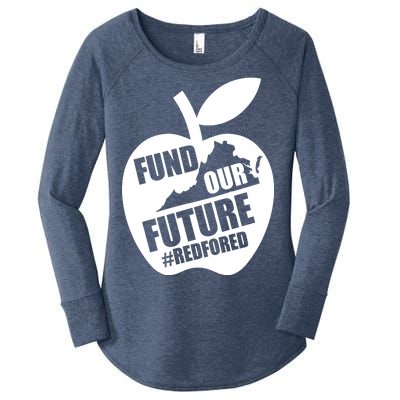 Fund Our Future Red for Ed Virginia Women's Perfect Tri Tunic Long Sleeve Shirt