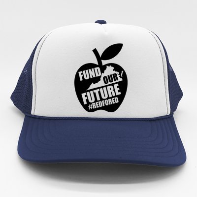 Fund Our Future Red for Ed Virginia Trucker Hat