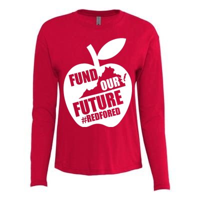 Fund Our Future Red for Ed Virginia Womens Cotton Relaxed Long Sleeve T-Shirt