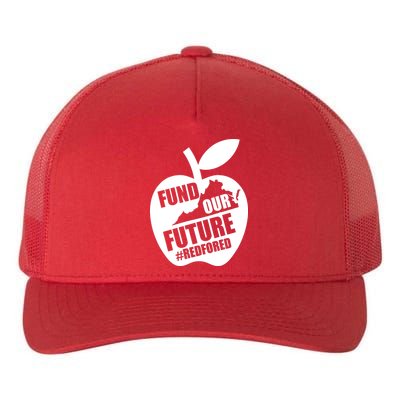 Fund Our Future Red for Ed Virginia Yupoong Adult 5-Panel Trucker Hat