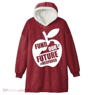 Fund Our Future Red for Ed Virginia Hooded Wearable Blanket