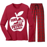 Fund Our Future Red for Ed Virginia Women's Long Sleeve Flannel Pajama Set 