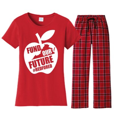 Fund Our Future Red for Ed Virginia Women's Flannel Pajama Set