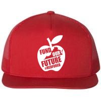 Fund Our Future Red for Ed Virginia Flat Bill Trucker Hat
