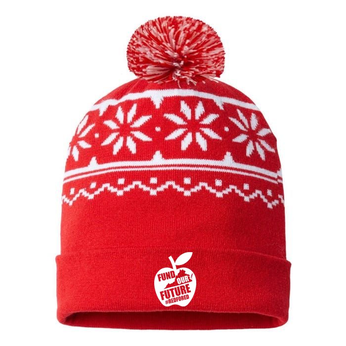 Fund Our Future Red for Ed Virginia USA-Made Snowflake Beanie