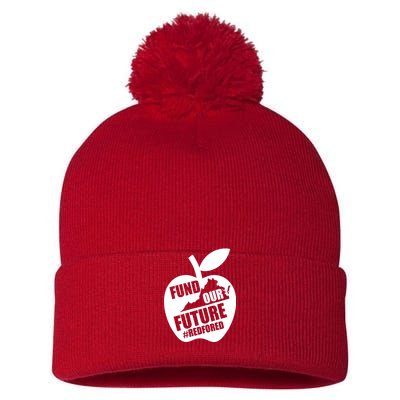 Fund Our Future Red for Ed Virginia Pom Pom 12in Knit Beanie