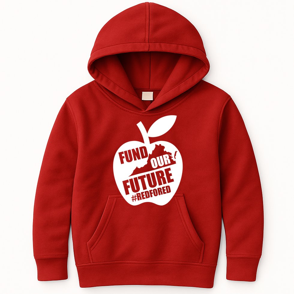 Fund Our Future Red for Ed Virginia Kids Hoodie