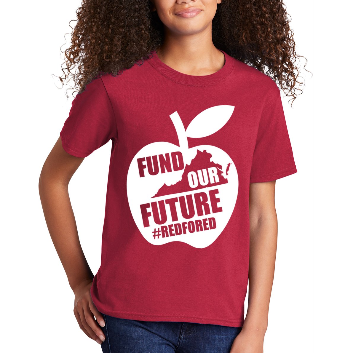 Fund Our Future Red for Ed Virginia Kids T-Shirt
