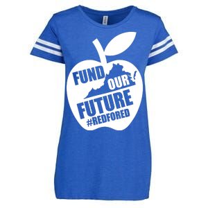 Fund Our Future Red for Ed Virginia Enza Ladies Jersey Football T-Shirt