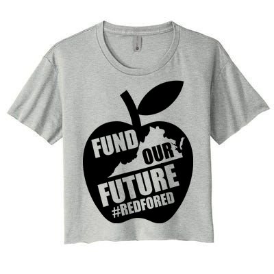 Fund Our Future Red for Ed Virginia Women's Crop Top Tee