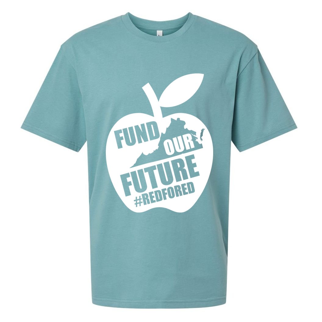 Fund Our Future Red for Ed Virginia Sueded Cloud Jersey T-Shirt
