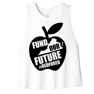 Fund Our Future Red for Ed Virginia Women's Racerback Cropped Tank