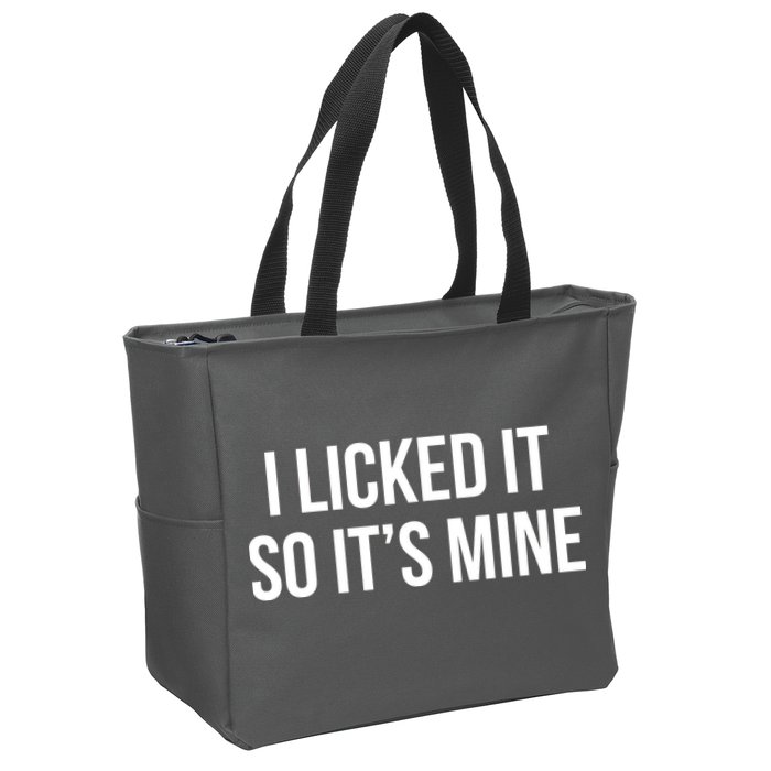 Funny - I Licked It So It's Mine Zip Tote Bag