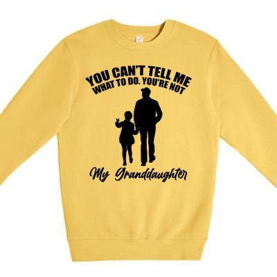 Funny & Cute Granddaughter And Grandfather Premium Crewneck Sweatshirt