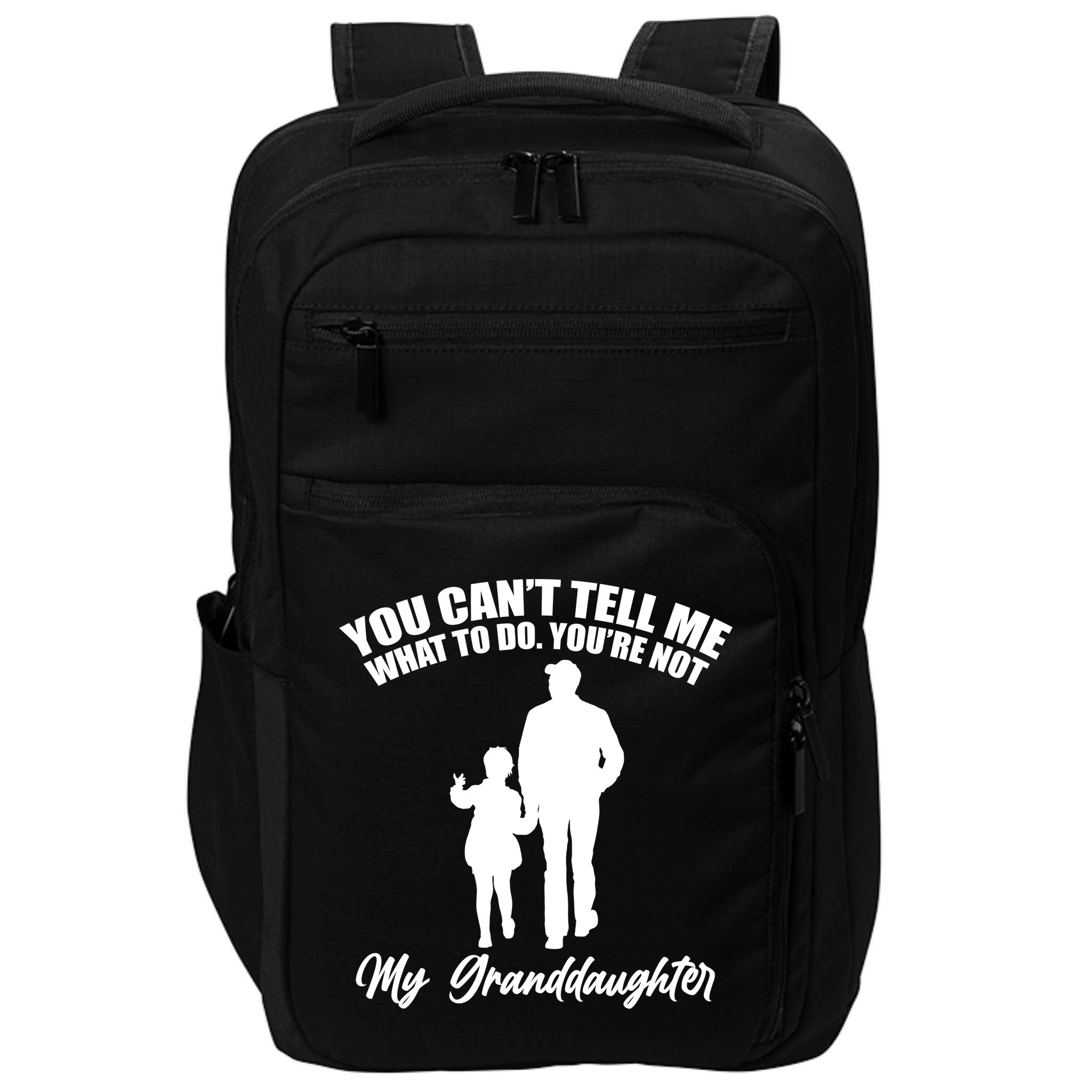 Funny & Cute Granddaughter And Grandfather Impact Tech Backpack