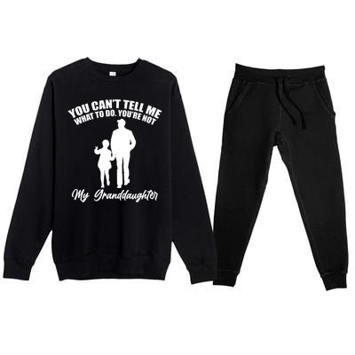 Funny & Cute Granddaughter And Grandfather Premium Crewneck Sweatsuit Set