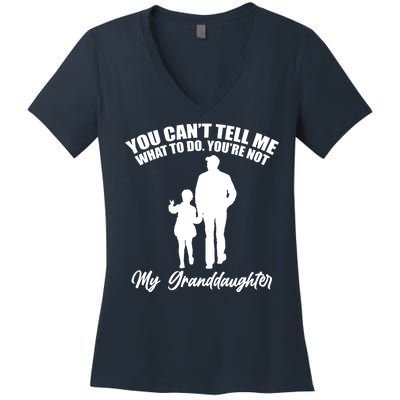 Funny & Cute Granddaughter And Grandfather Women's V-Neck T-Shirt