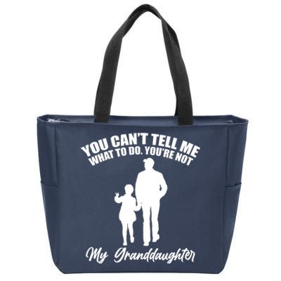 Funny & Cute Granddaughter And Grandfather Zip Tote Bag