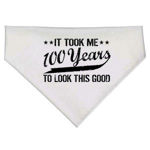 Funny 100th Birthday: It Took Me 100 Years To Look This Good USA-Made Doggie Bandana