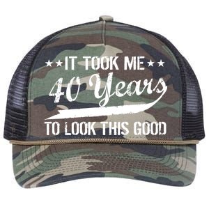 Funny 40th Birthday: It Took Me 40 Years To Look This Good Retro Rope Trucker Hat Cap