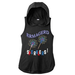 Funny 4th of July Ermagerd Sparklers Ladies PosiCharge Tri-Blend Wicking Draft Hoodie Tank