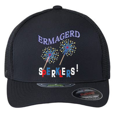 Funny 4th of July Ermagerd Sparklers Flexfit Unipanel Trucker Cap