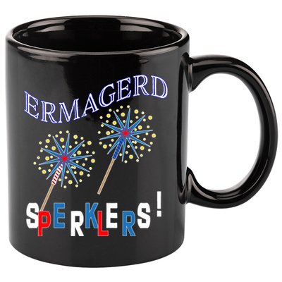 Funny 4th of July Ermagerd Sparklers 11oz C Handle Ceramic Mug