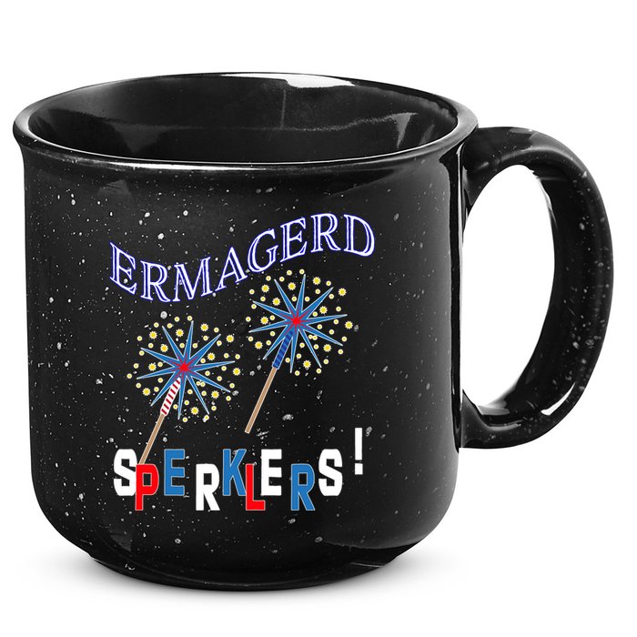 Funny 4th of July Ermagerd Sparklers 15oz Campfire Ceramic Mug