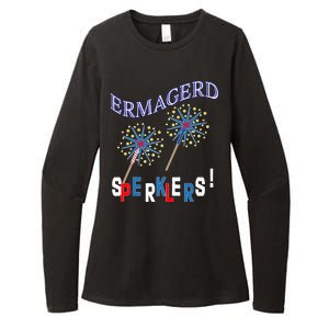 Funny 4th of July Ermagerd Sparklers Womens CVC Long Sleeve Shirt