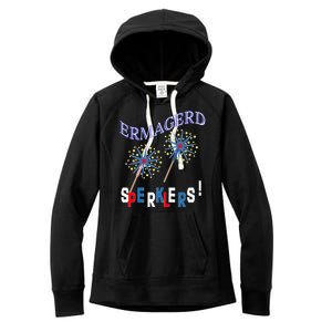 Funny 4th of July Ermagerd Sparklers Women's Fleece Hoodie