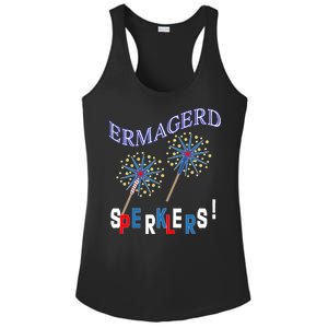 Funny 4th of July Ermagerd Sparklers Ladies PosiCharge Competitor Racerback Tank