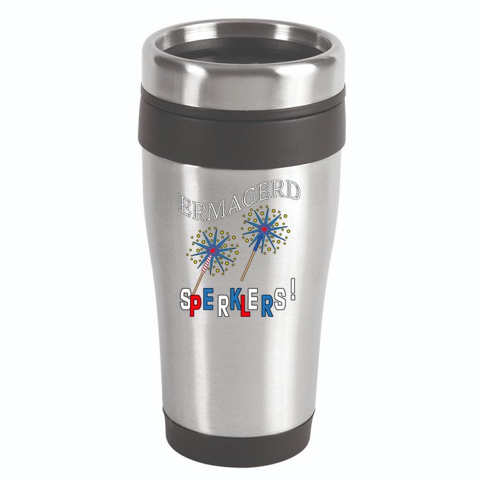 Funny 4th of July Ermagerd Sparklers 16oz Travel Tumbler