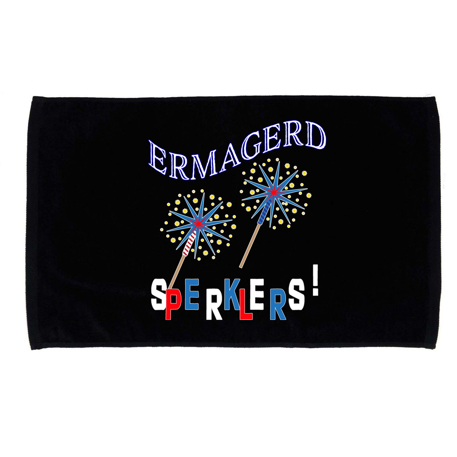 Funny 4th of July Ermagerd Sparklers Microfiber Hand Towel