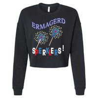 Funny 4th of July Ermagerd Sparklers Cropped Pullover Crew