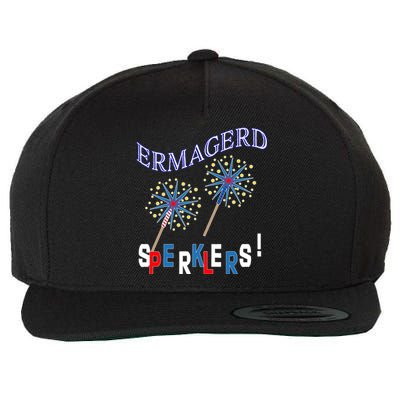 Funny 4th of July Ermagerd Sparklers Wool Snapback Cap