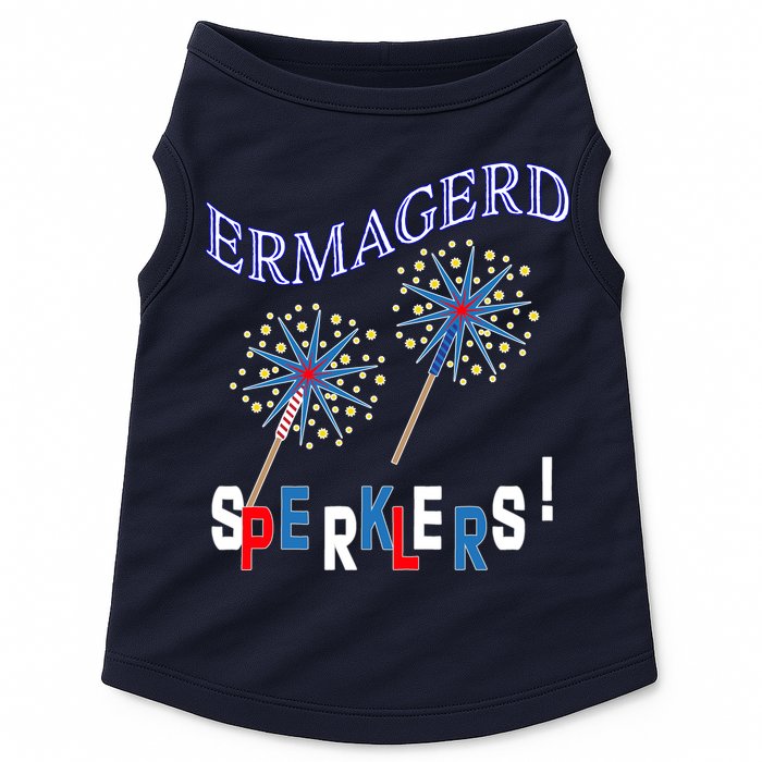 Funny 4th of July Ermagerd Sparklers Doggie Tank