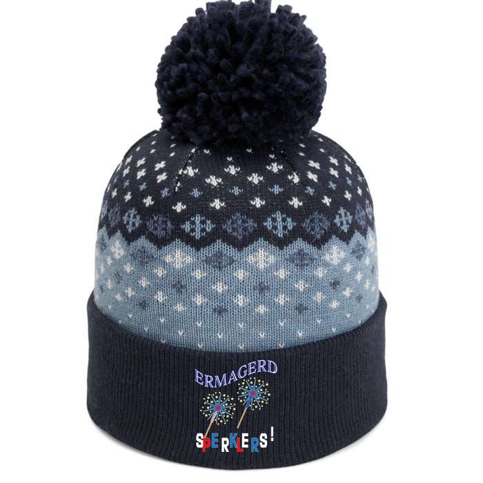 Funny 4th of July Ermagerd Sparklers The Baniff Cuffed Pom Beanie