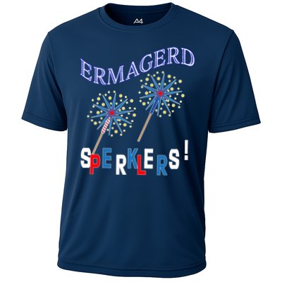 Funny 4th of July Ermagerd Sparklers Performance Shirt