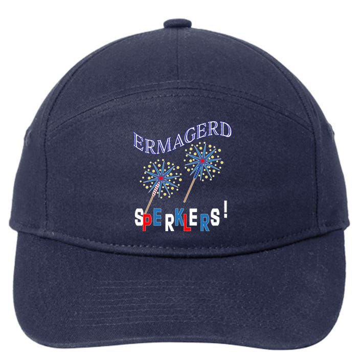 Funny 4th of July Ermagerd Sparklers 7-Panel Snapback Hat