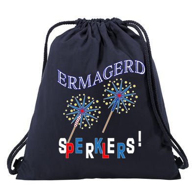 Funny 4th of July Ermagerd Sparklers Drawstring Bag