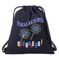 Funny 4th of July Ermagerd Sparklers Drawstring Bag