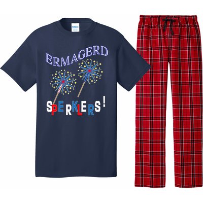 Funny 4th of July Ermagerd Sparklers Pajama Set