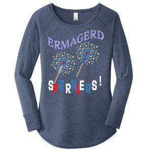 Funny 4th of July Ermagerd Sparklers Women's Perfect Tri Tunic Long Sleeve Shirt