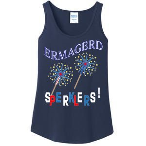 Funny 4th of July Ermagerd Sparklers Ladies Essential Tank