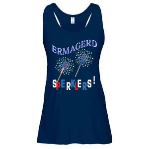 Funny 4th of July Ermagerd Sparklers Ladies Essential Flowy Tank