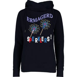 Funny 4th of July Ermagerd Sparklers Womens Funnel Neck Pullover Hood