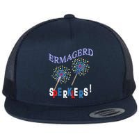 Funny 4th of July Ermagerd Sparklers Flat Bill Trucker Hat