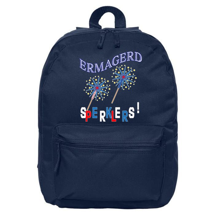 Funny 4th of July Ermagerd Sparklers 16 in Basic Backpack