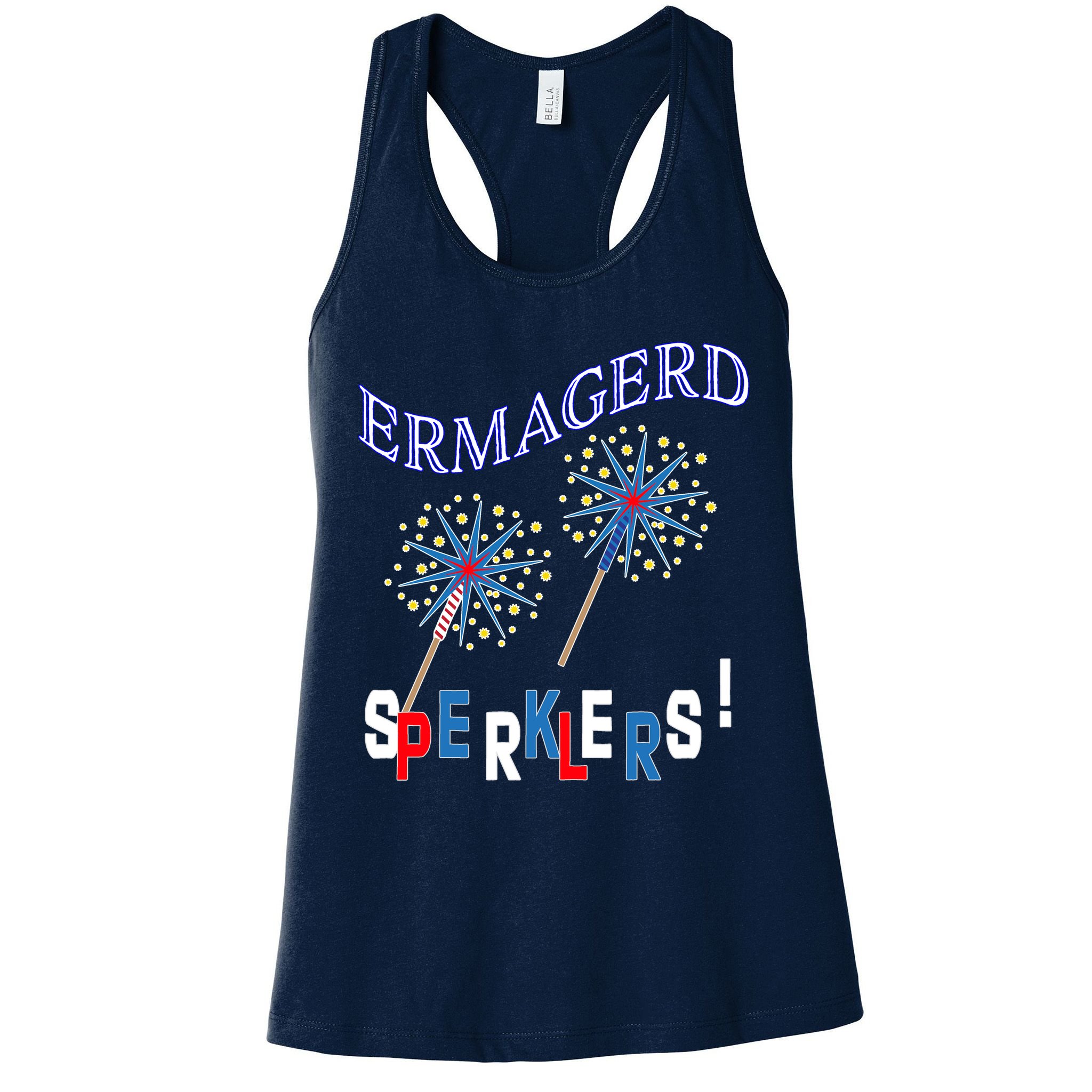 Funny 4th of July Ermagerd Sparklers Womens Tank Top